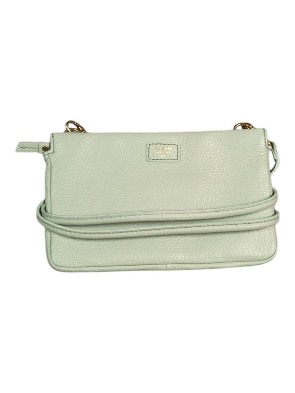 Fossil Mint Green Leather Crossbody Bag Purse Adjustable Strap Boho Chic